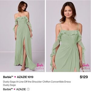 Azazie Dusty Sage Chiffon Bridesmaid Dress